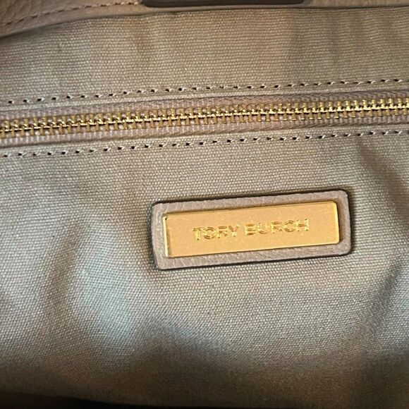 Tory Burch Gray Leather Shoulder Bag Tote - Picture 7 of 14